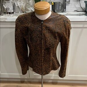 Danier Leather Leopard Print Women's Zip Front Jacket